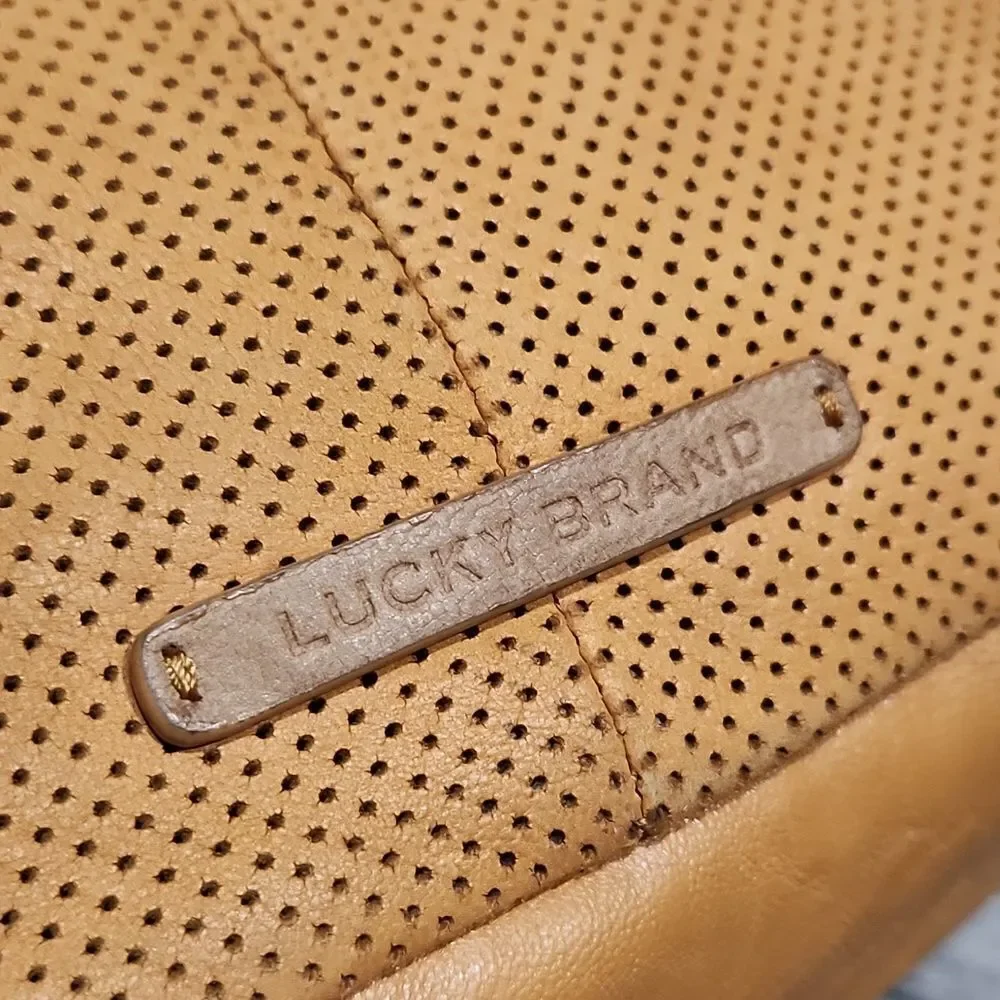 Lucky Brand Mustard Pinhole Small Hobo Crossbody Bag